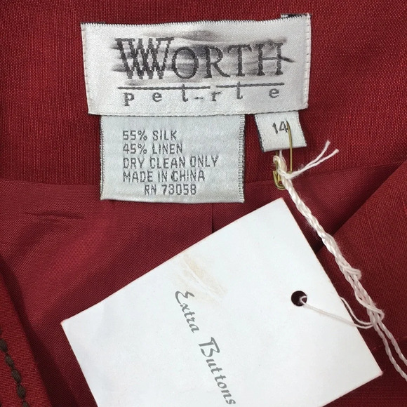Worth‎ Red Henna Silk Linen Blazer Jacket - Picture 5 of 11